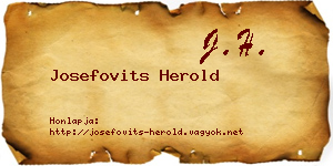 Josefovits Herold névjegykártya